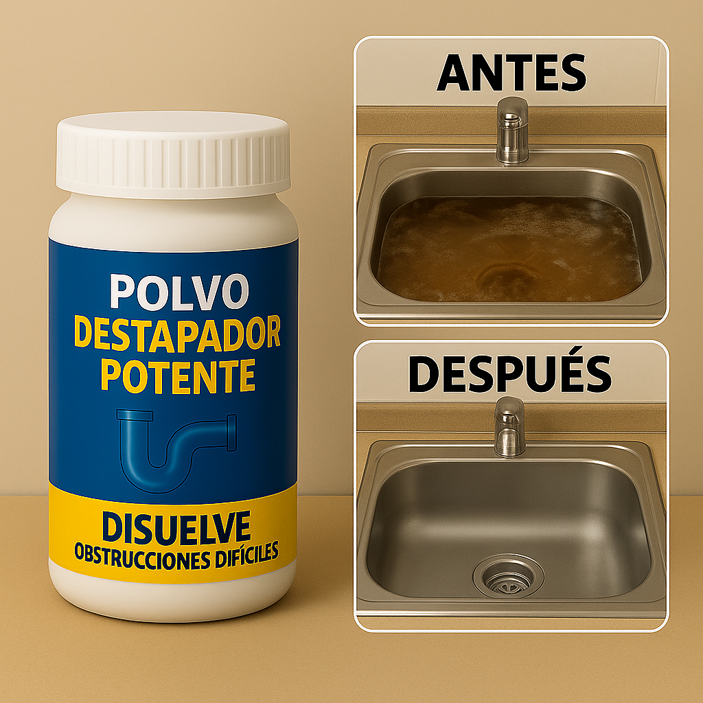 3X1 Polvo Destapador Potente + Guia De Uso Exclusiva De Regalo