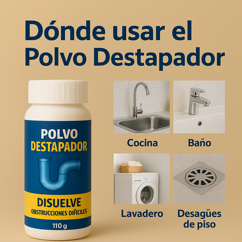 3X1 Polvo Destapador Potente + Guia De Uso Exclusiva De Regalo