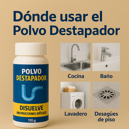 3X1 Polvo Destapador Potente + Guia De Uso Exclusiva De Regalo